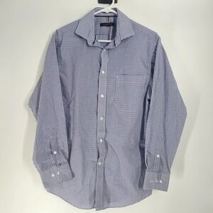 Tommy Hilfiger Men's Medium  Blue White With‎ Red Button Up Long Sleeve Shirt